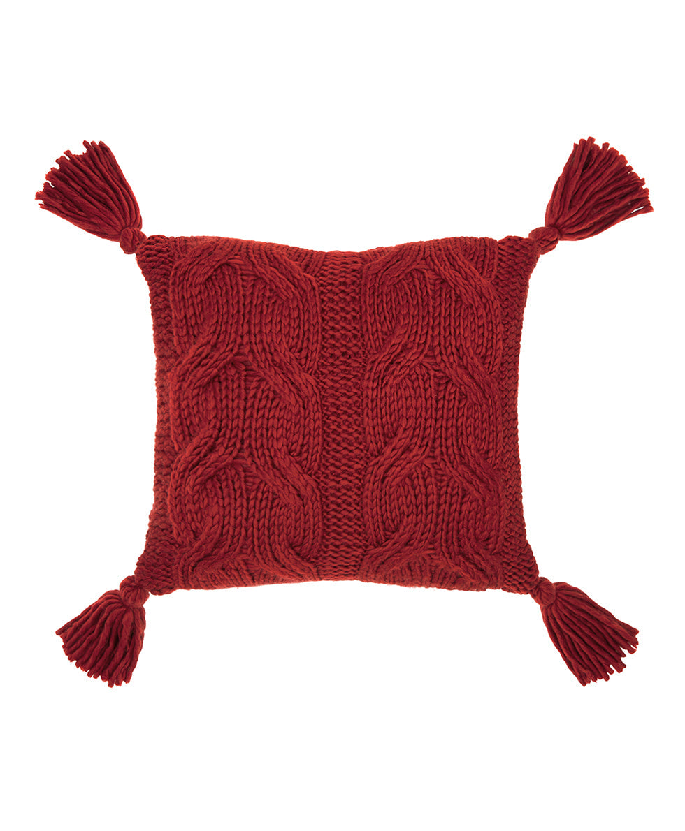 Tasseled Decorative Pillow - Signature Knit Collection - red - by Patricia Nash - View 4 of 7