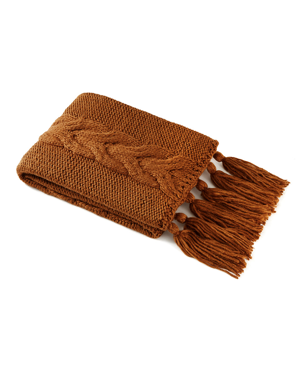 Tasseled Throw  - Signature Knit Collection - red - by Patricia Nash - View 6 of 9