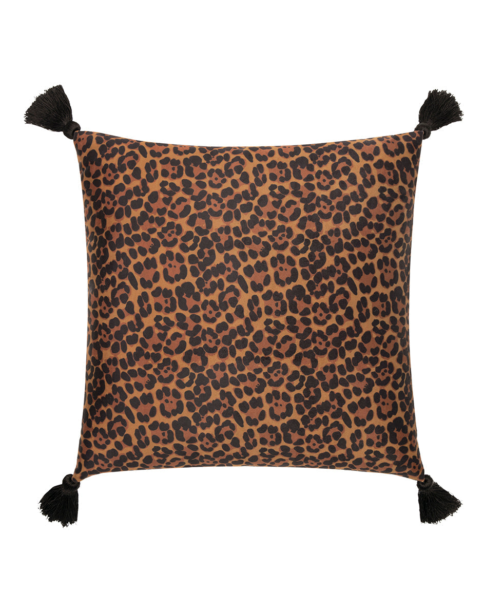 Tasseled Leopard Print Pillow - Peruvian Painting Collection - leopard print - by Patricia Nash - View 2 of 2
