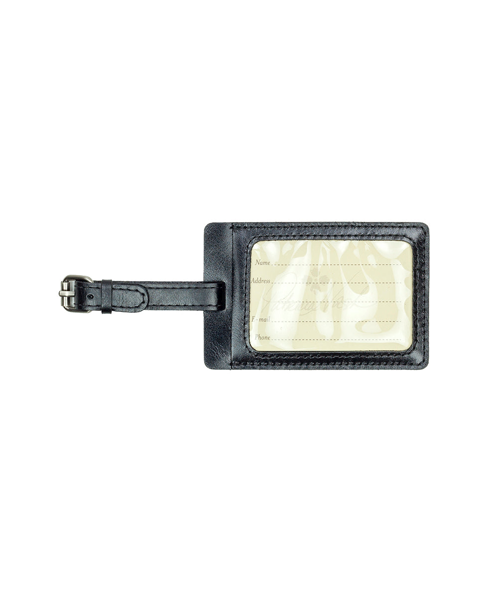 Female - Bagagli Luggage Tag - Vintage Distressed Leather - black - by Patricia Nash - View 1 of 6
