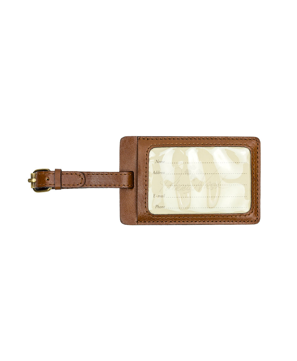 Female - Bagagli Luggage Tag - Vintage Distressed Leather - black - by Patricia Nash - View 3 of 6