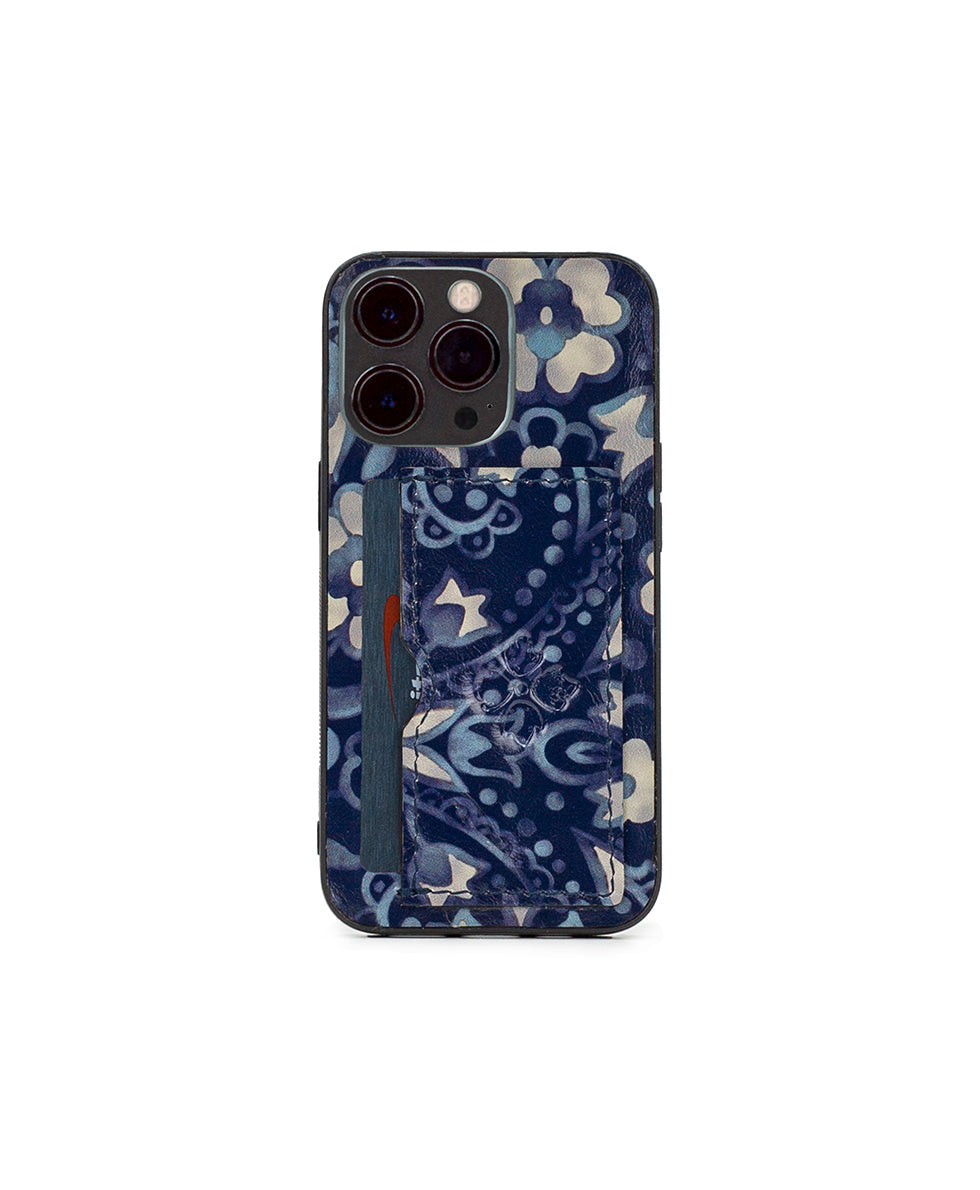 Vedetta iPhone 13 Pro Case  - Italian Folklore - folklore blue - by Patricia Nash - View 3 of 3