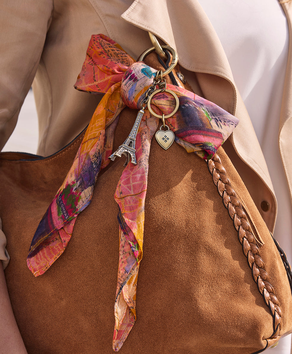 Bow Scarf and Eiffel Tower Bag Charm - Paris Map Print – Patricia Nash