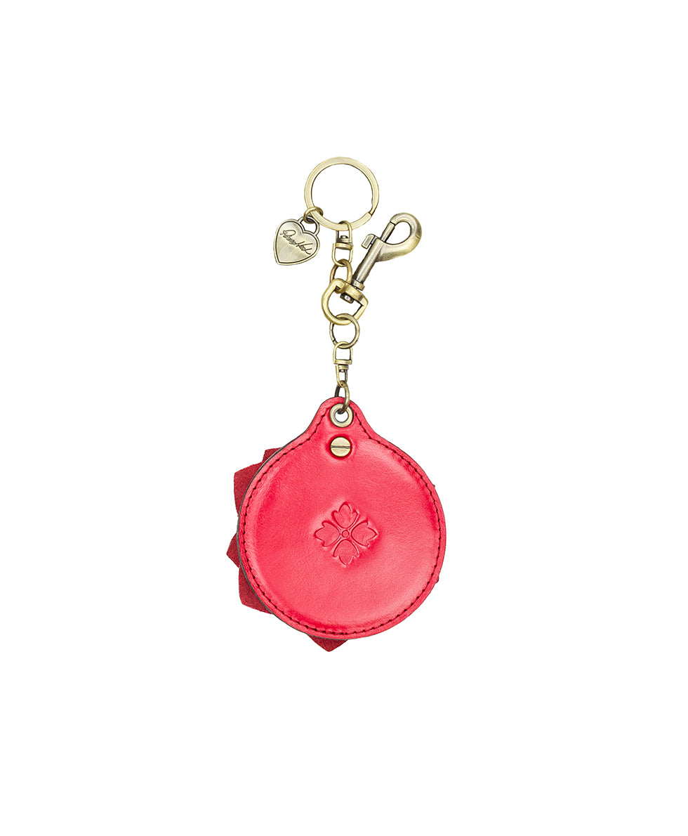 Parisian Rose Mirror Bag Charm - Vintage Distressed Strawberry