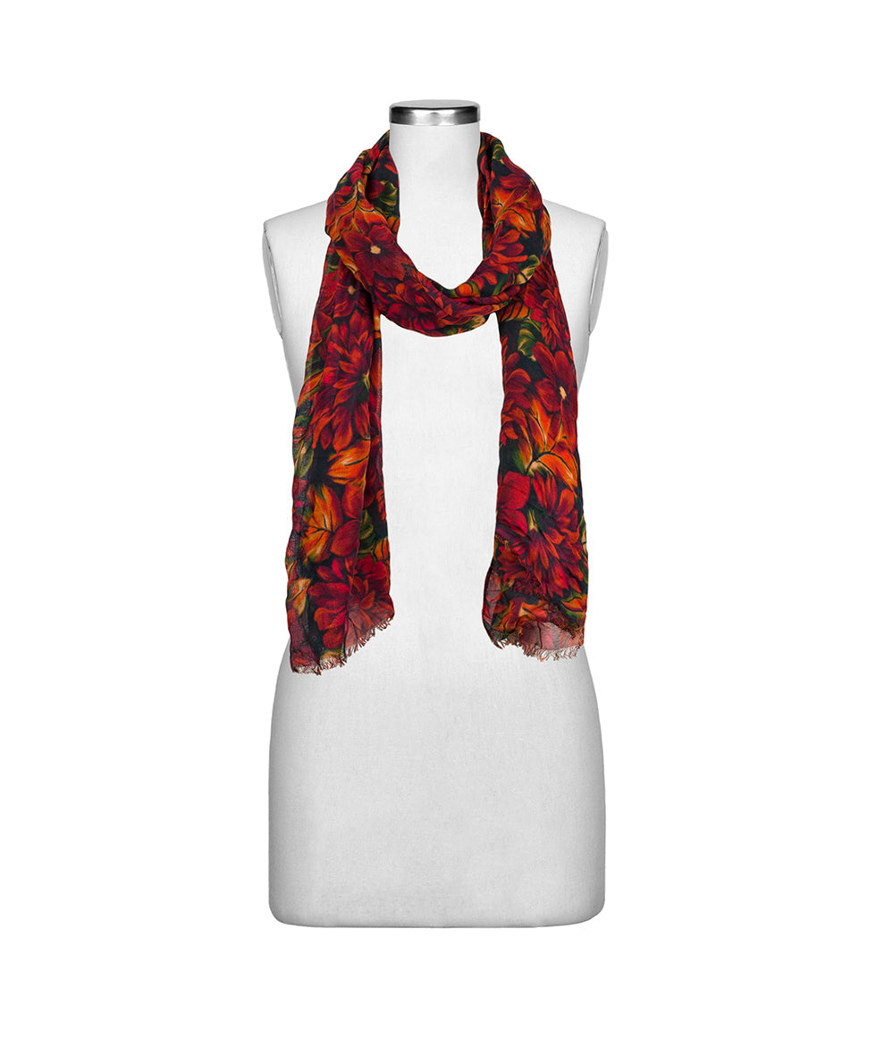 Scarf - English Rustic Mums - rustic mums - by Patricia Nash - View 3 of 4