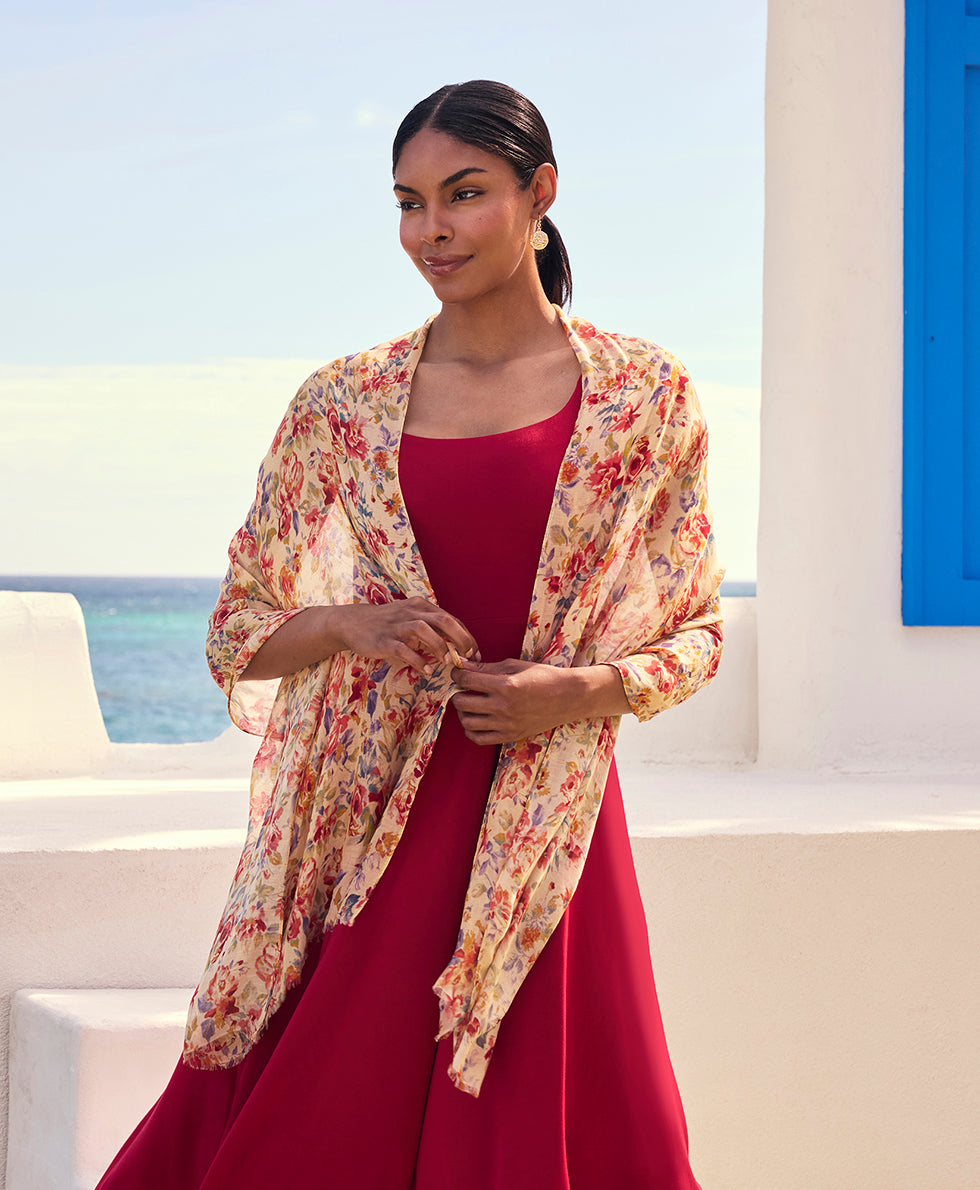 Female - Scarf - Aegean Blooms - aegean blooms - by Patricia Nash - View 4 of 4