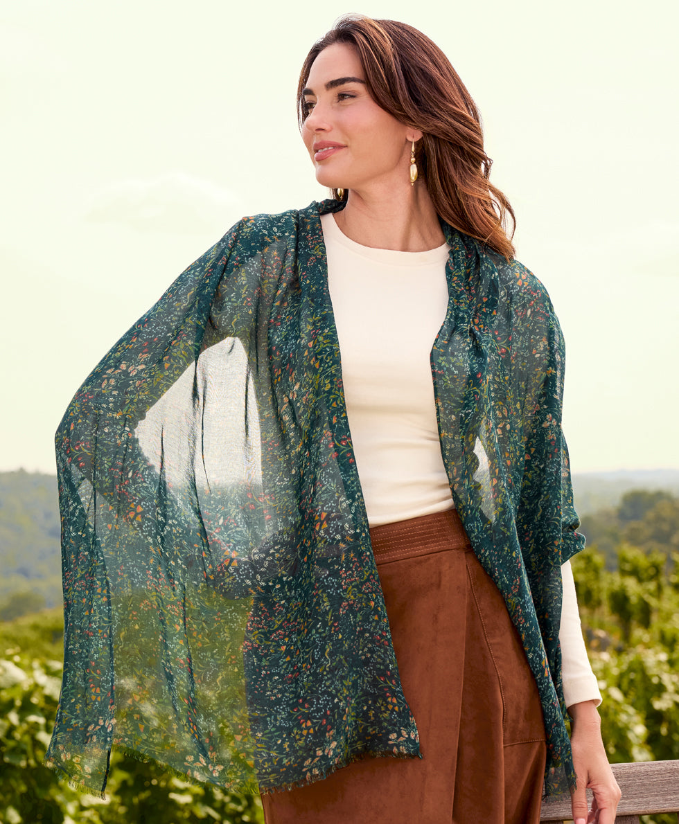 Female - Scarf - Tuscan Fields - tuscan fields - by Patricia Nash - View 4 of 5