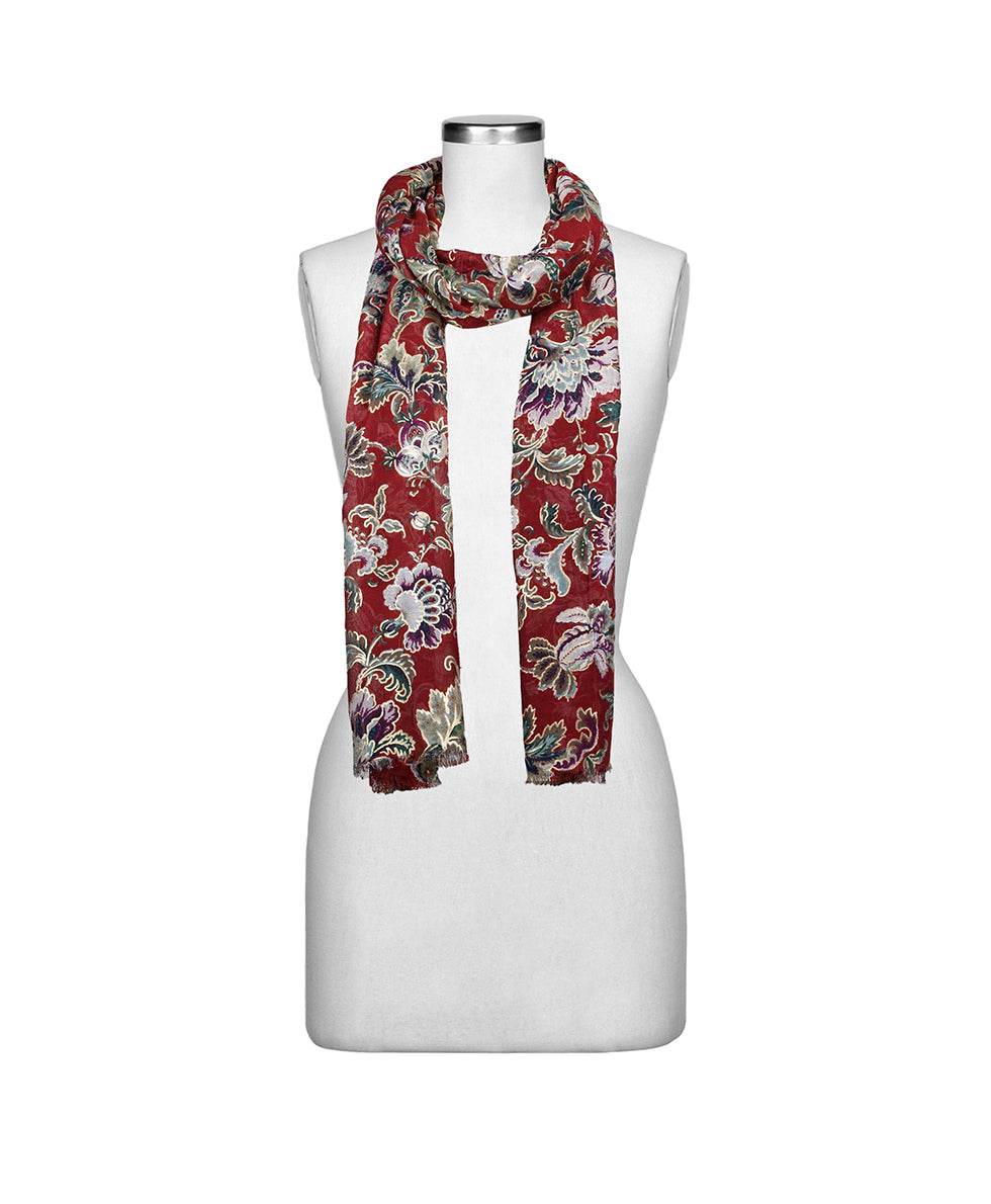 Female - Scarf - European Floral Tapestry - european floral tapestry - by Patricia Nash - View 3 of 4