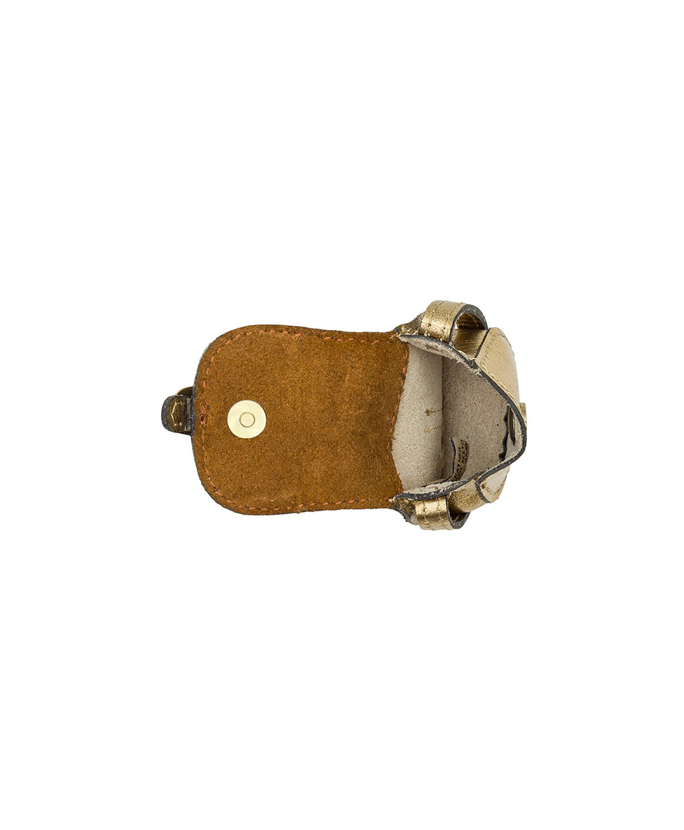 Female - Micro Barcelona Bag Charm - Vintage Distressed Metallic - antique gold - by Patricia Nash - View 3 of 4