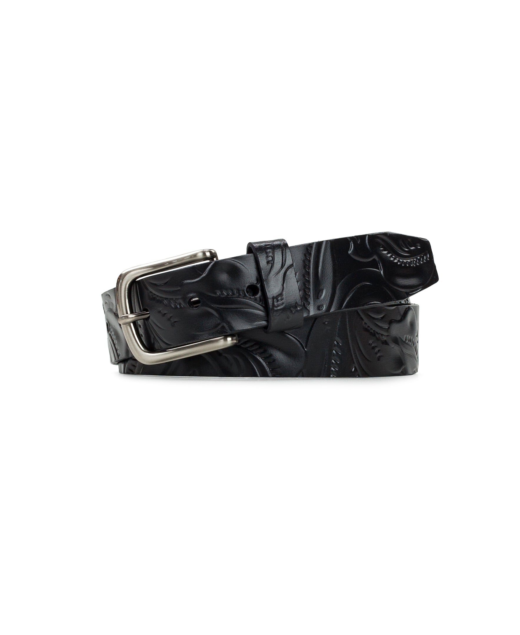 Pelosa Leather Belt - Tooled — Black – Patricia Nash