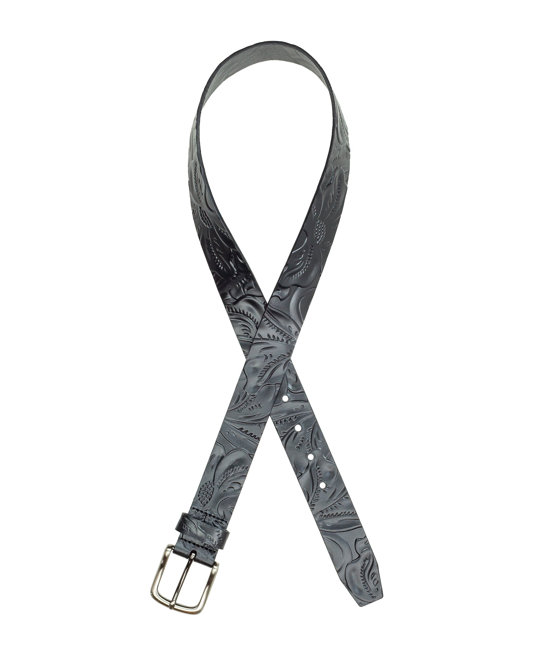Pelosa Leather Belt - Tooled — Black – Patricia Nash