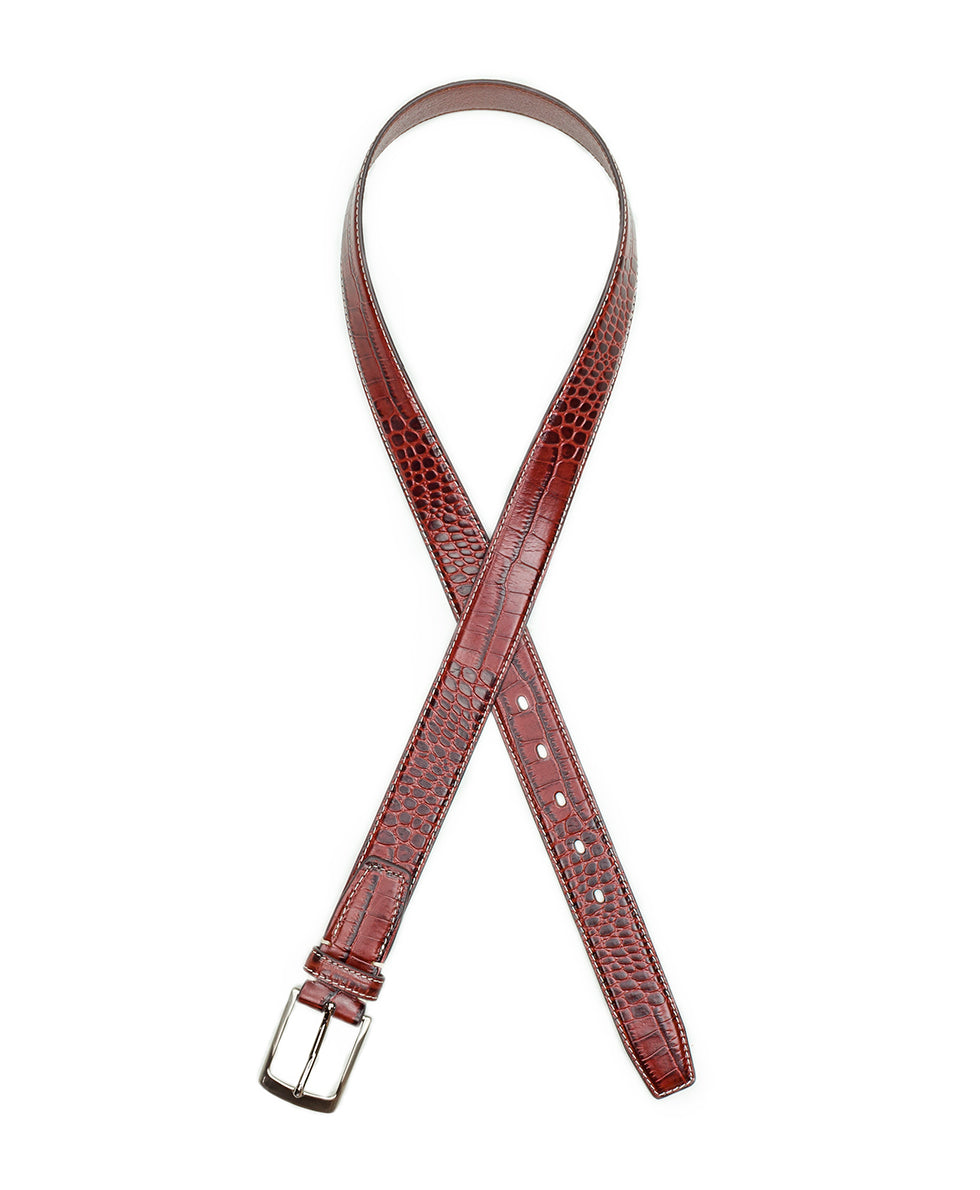 Mens - Nash Men's Croc Belt - British Tan - by Patricia Nash - View 2 of 3
