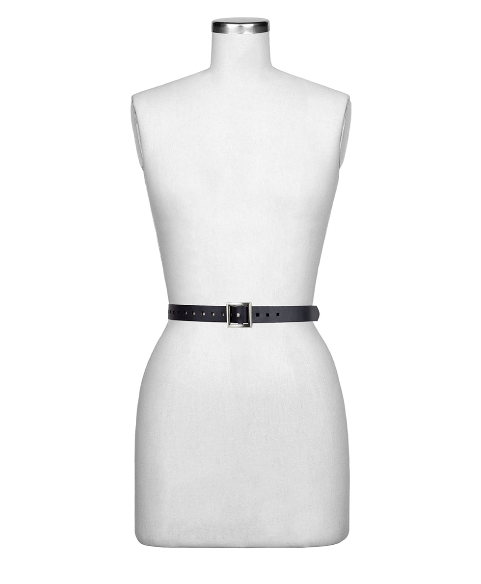 designer dress belt subtle logo square buckle brushed finish 32mm Leather Dress Belt- Square Buckle – Haute Hyde main image 1