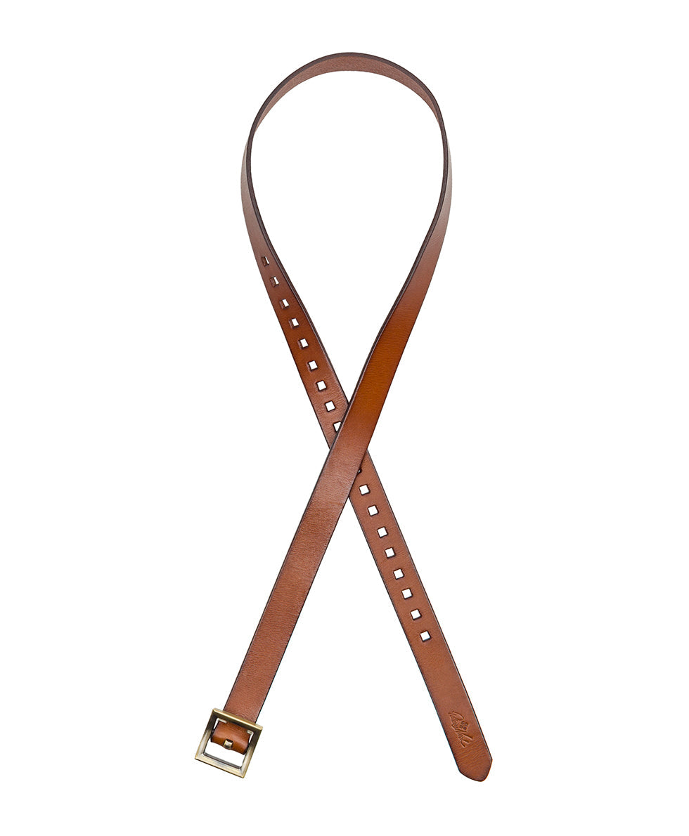 Huxton Square Buckle Belt - Handcut — Tan - by Patricia Nash - View 2 of 3