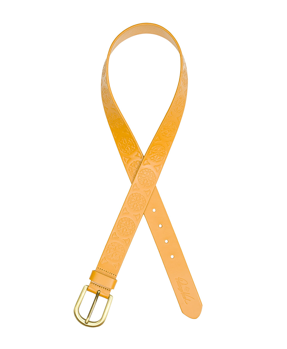 Female - Grace Embossed Belt - Floret — Mango - by Patricia Nash - View 2 of 3