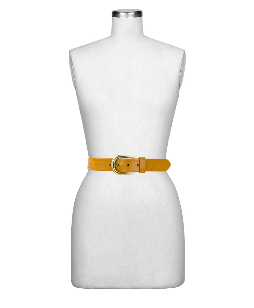 Female - Grace Embossed Belt - Floret — Mango - by Patricia Nash - View 3 of 3