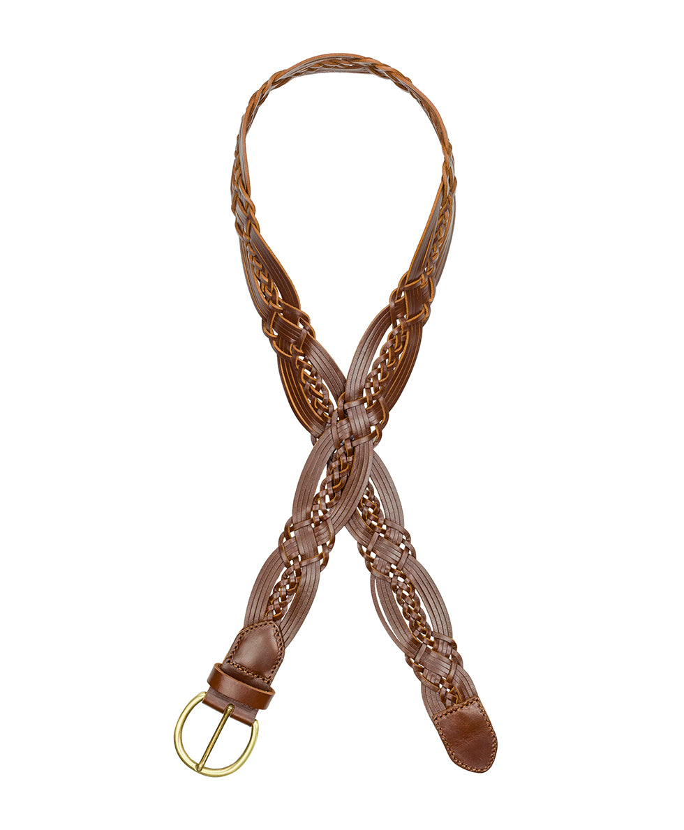 Melissa Belt - Braided Stitched — Cognac – Patricia Nash display picture 1