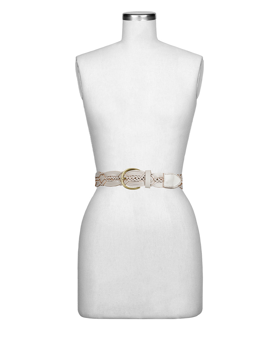 Patricia Nash Women's Melissa Braided Leather Belt - Latte - Small Patricia Nash Women's Melissa Braided Leather Belt - Latte - Small