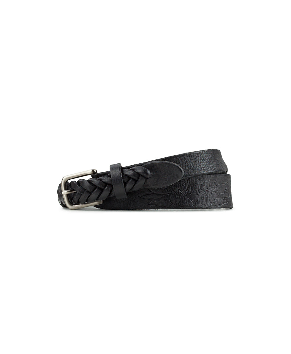 Female - Evania Woven Belt - Spring Multi Tooled — Black - by Patricia Nash - View 1 of 4