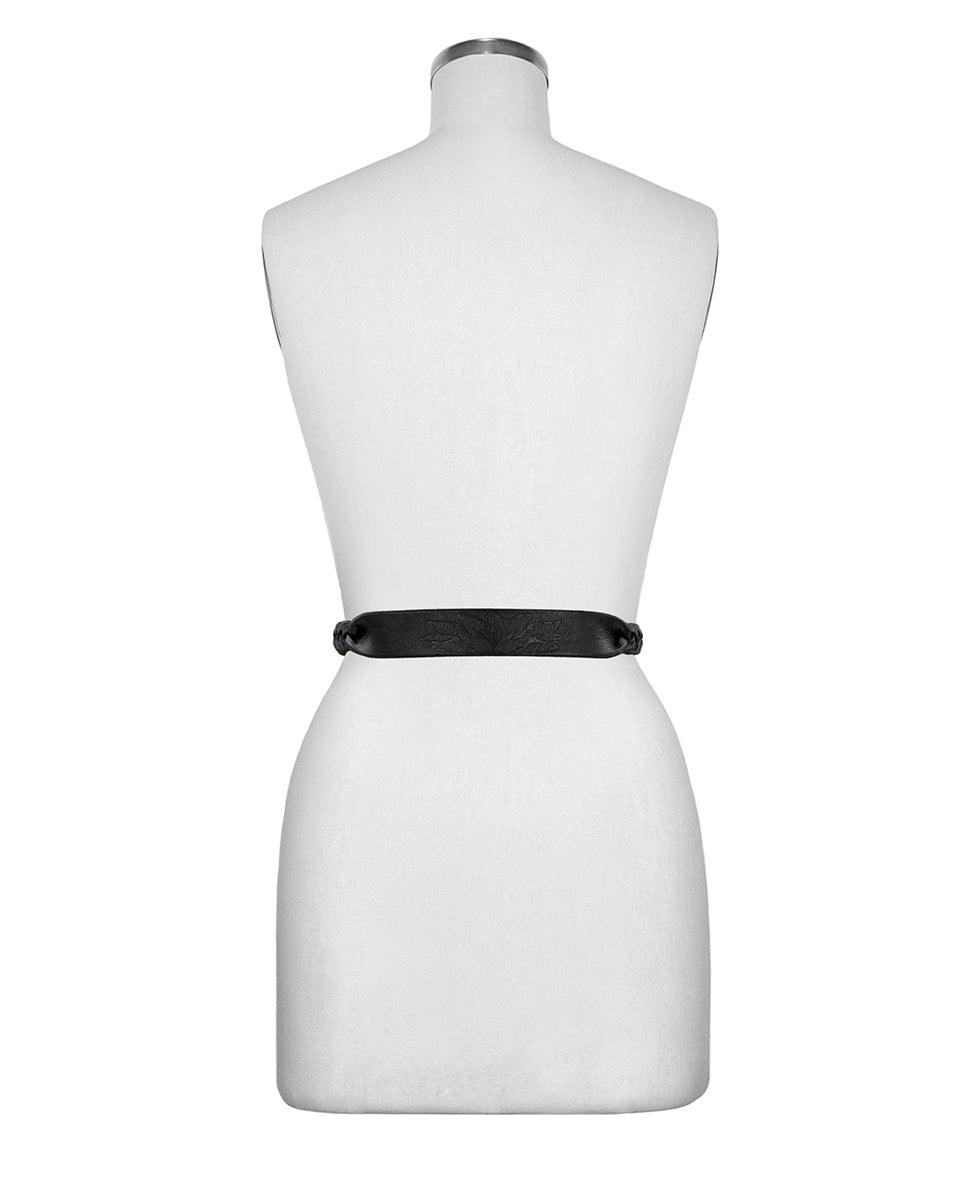 Female - Evania Woven Belt - Spring Multi Tooled — Black - by Patricia Nash - View 4 of 4
