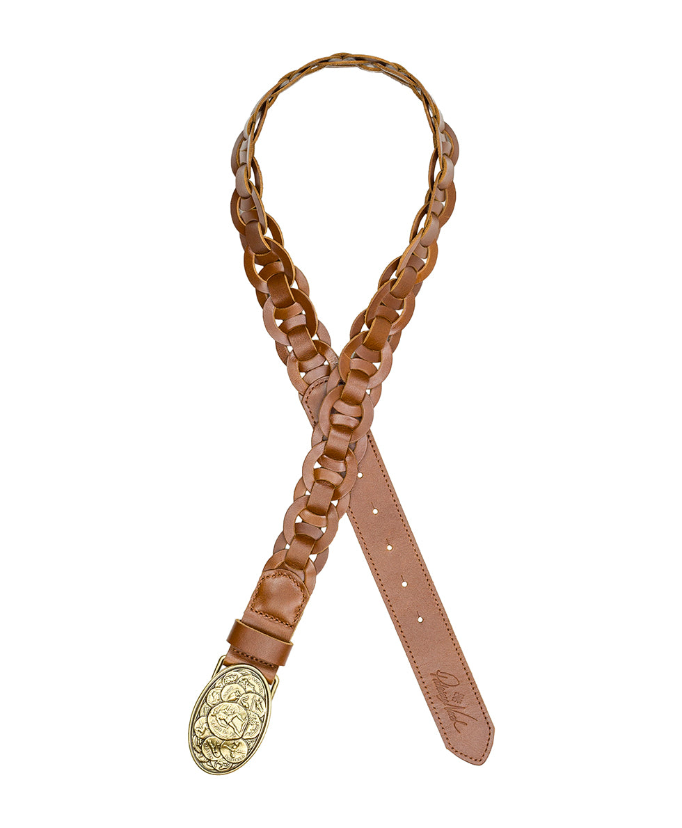 Female - Delia Chainlink Belt - Chainlink  – Cognac - by Patricia Nash - View 2 of 4