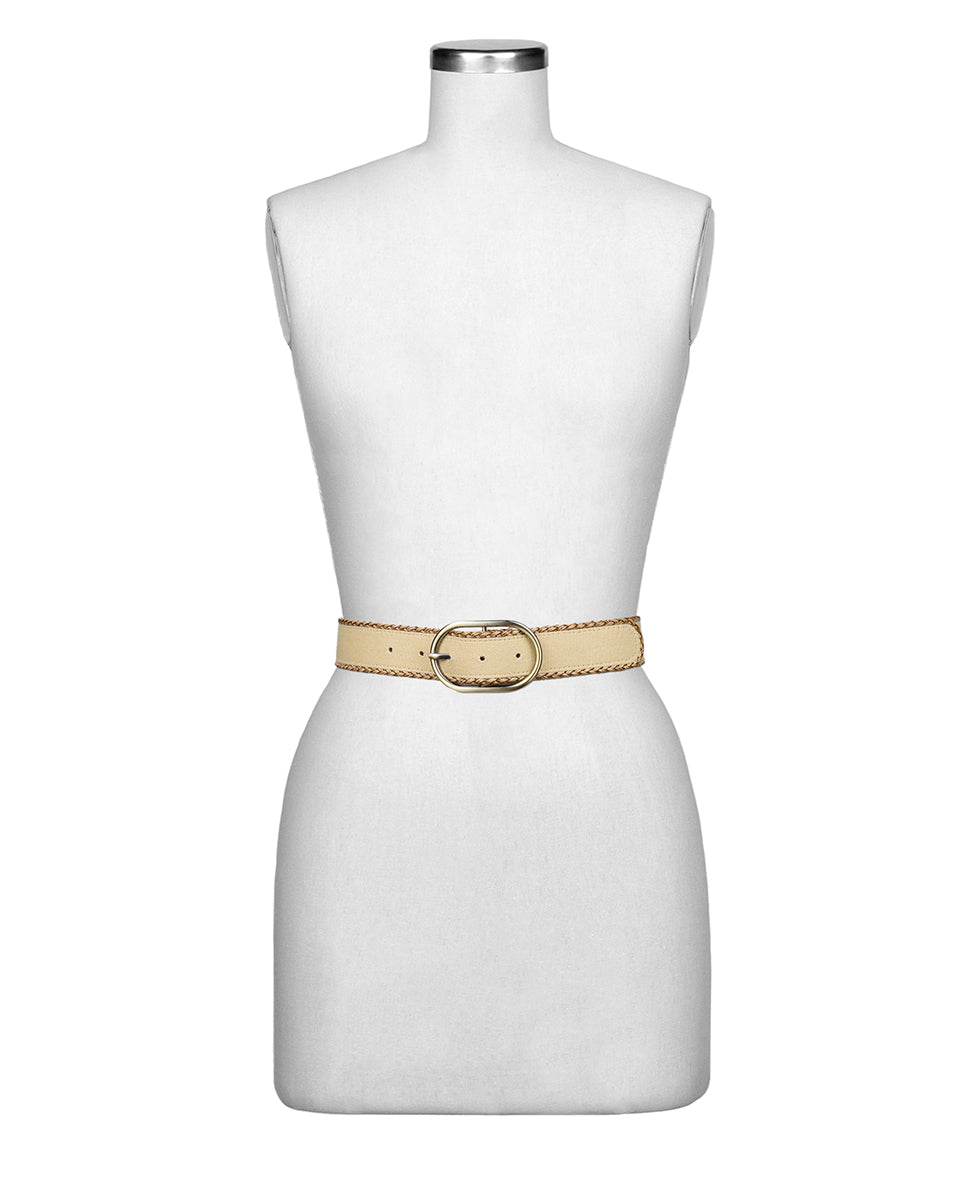 Female - Elio Belt - Woven Straw — Beige - by Patricia Nash - View 3 of 3