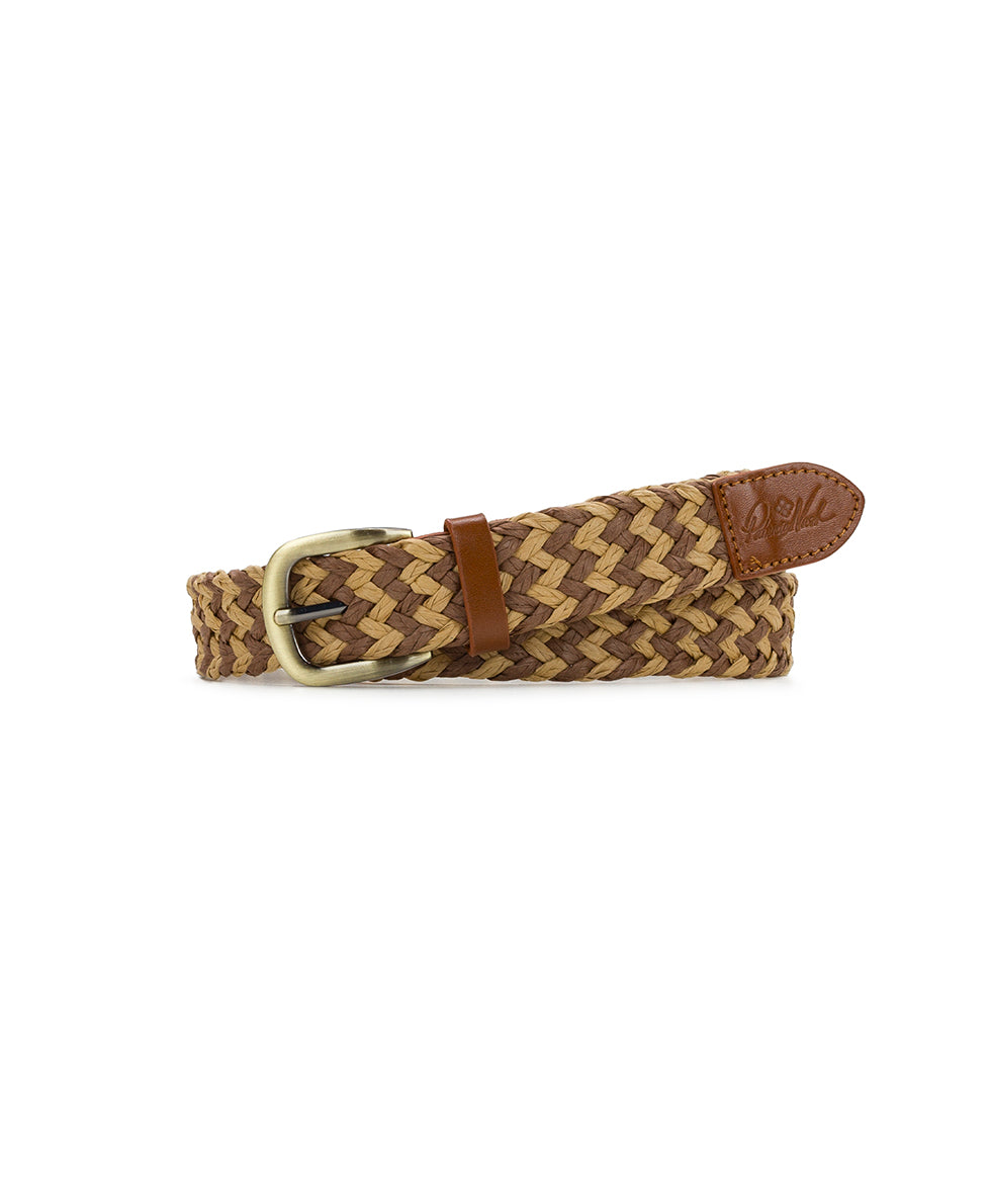 Female - Ingria Belt - Woven Straw — Brown/Beige - by Patricia Nash - View 1 of 4