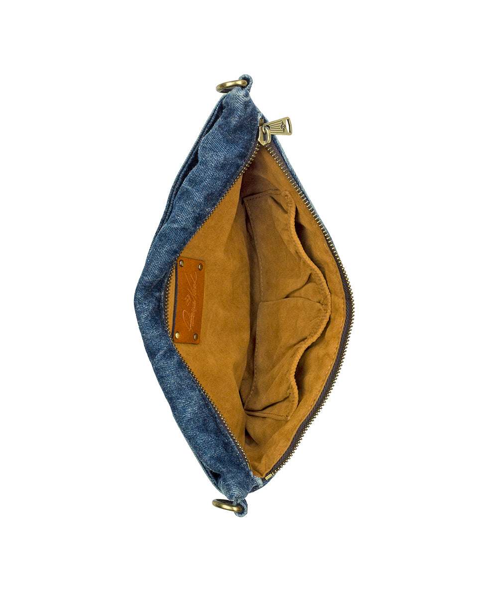 Female - Tinchi Belt Bag - Washed Woven Denim - default title - by Patricia Nash - View 4 of 6