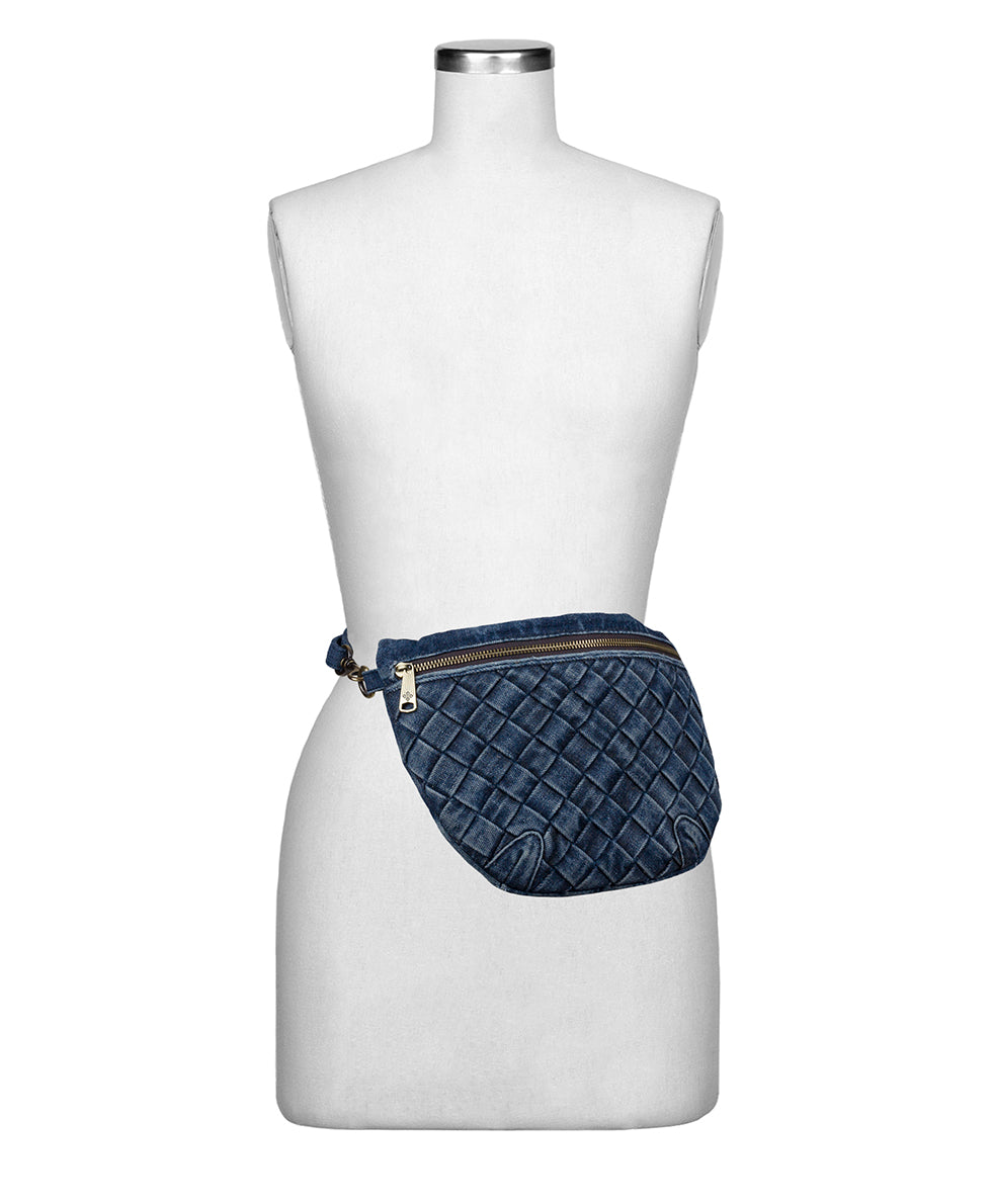 Female - Tinchi Belt Bag - Washed Woven Denim - default title - by Patricia Nash - View 6 of 6