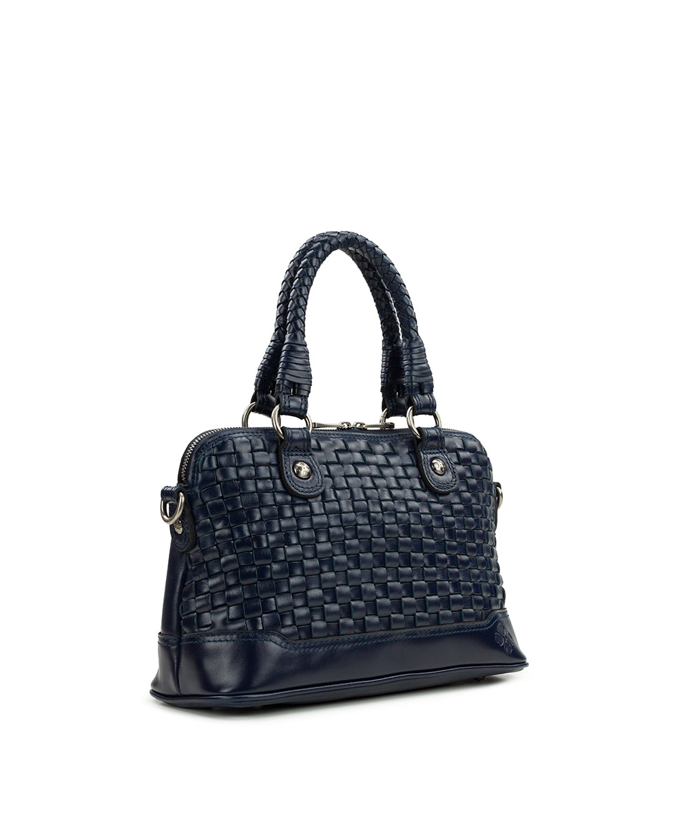 Emeretta Satchel - Discovery Collection — Vintage Distressed Woven Leather - navy - by Patricia Nash - View 3 of 4