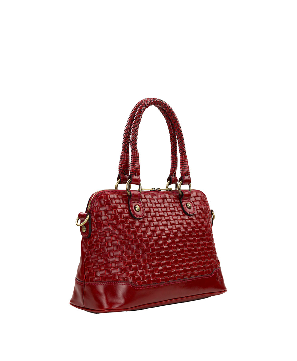 Augusta Satchel - Discovery Collection — Vintage Distressed Woven Leather - black - by Patricia Nash - View 7 of 10