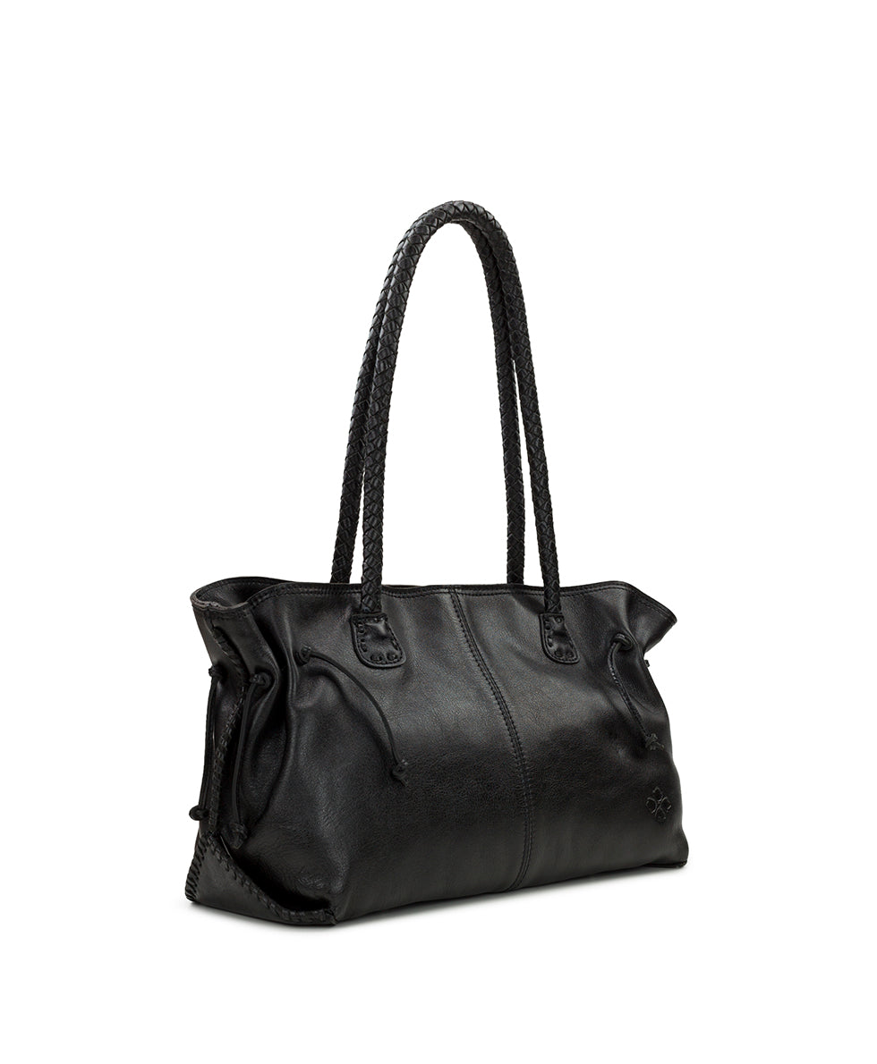 Sirena Satchel - Discovery Collection — Rugged Natural Grain Leather - black - by Patricia Nash - View 3 of 4