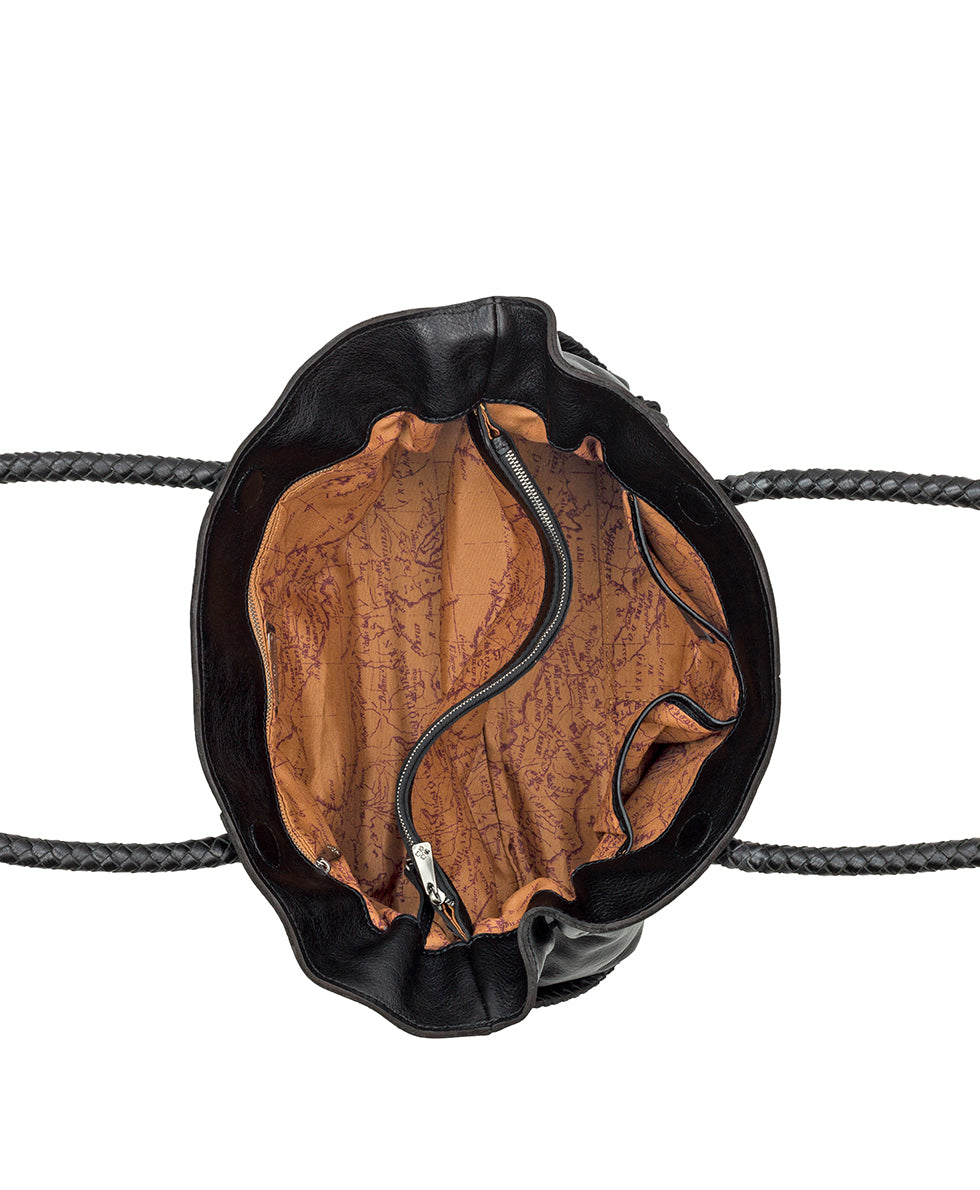 Sirena Satchel - Discovery Collection — Rugged Natural Grain Leather - black - by Patricia Nash - View 4 of 4