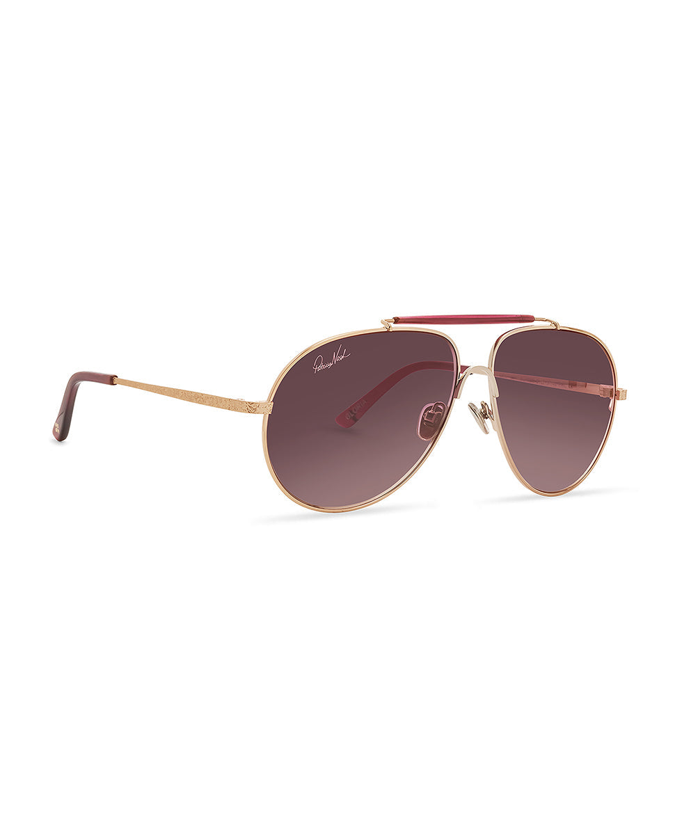 Gloria Aviator Sunglasses - Wine - wine - by Patricia Nash - View 2 of 8