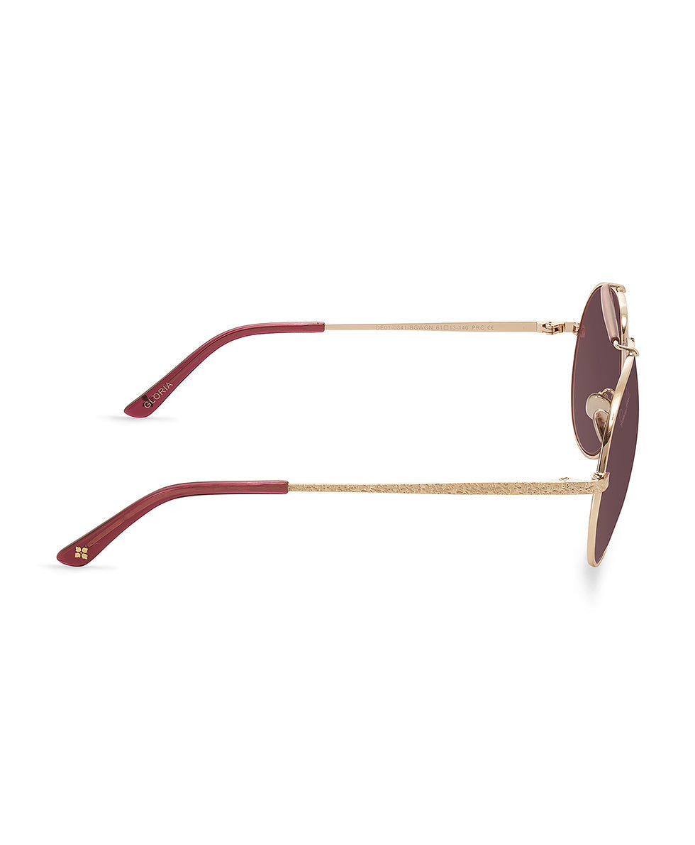 Gloria Aviator Sunglasses - Wine - wine - by Patricia Nash - View 3 of 8