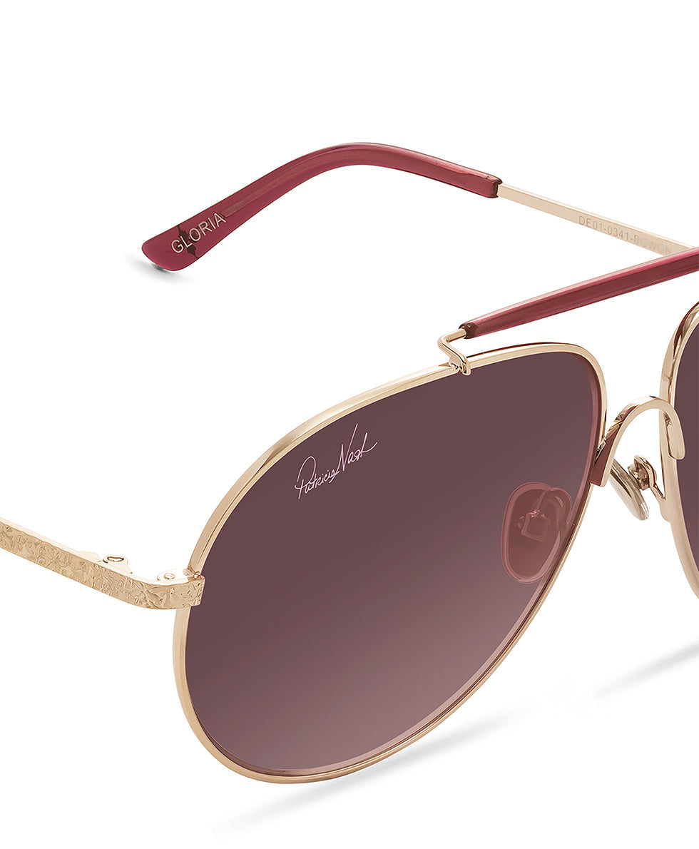 Gloria Aviator Sunglasses - Wine - wine - by Patricia Nash - View 4 of 8