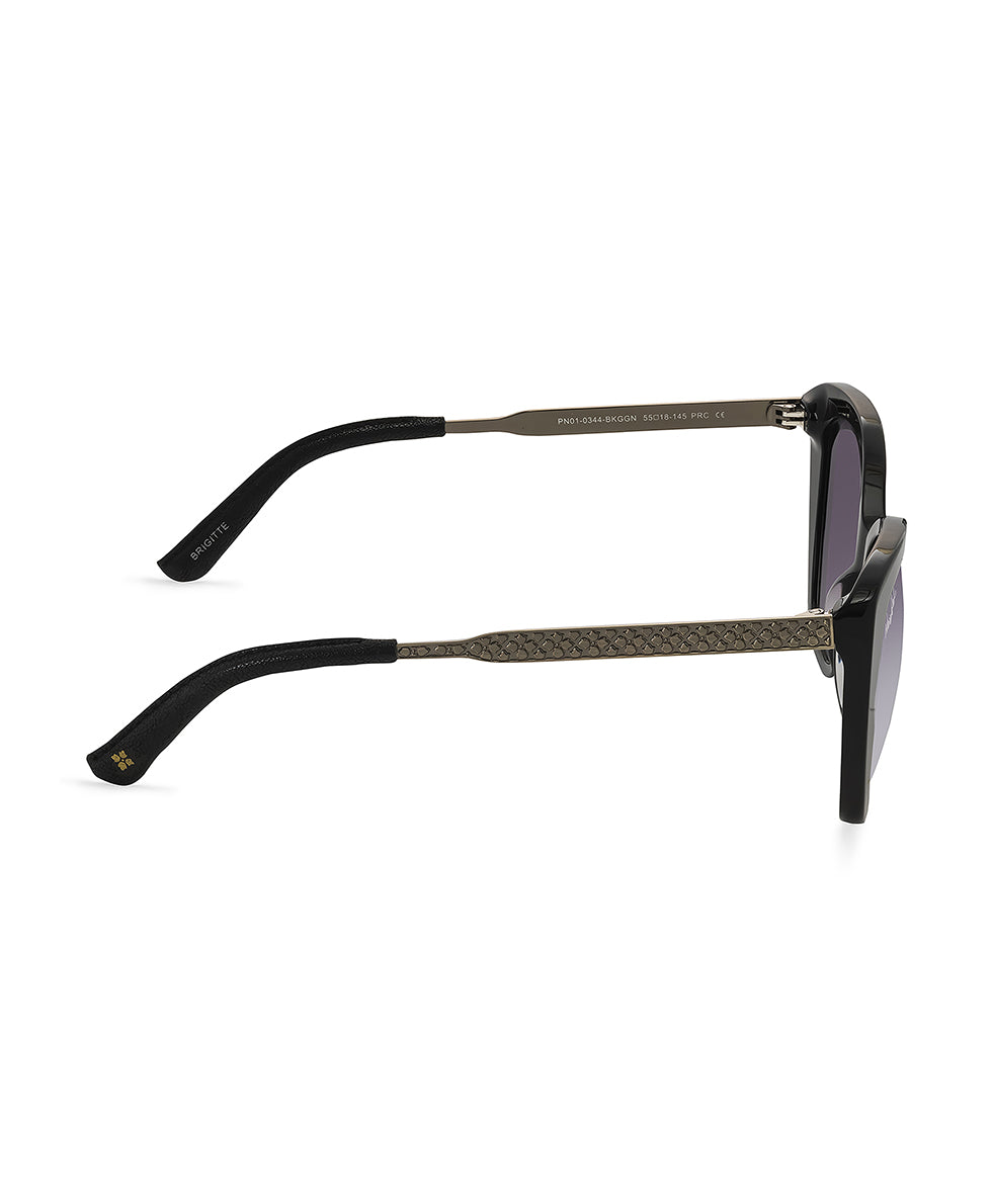 Brigitte Sunglasses - Black Gloss – Patricia Nash