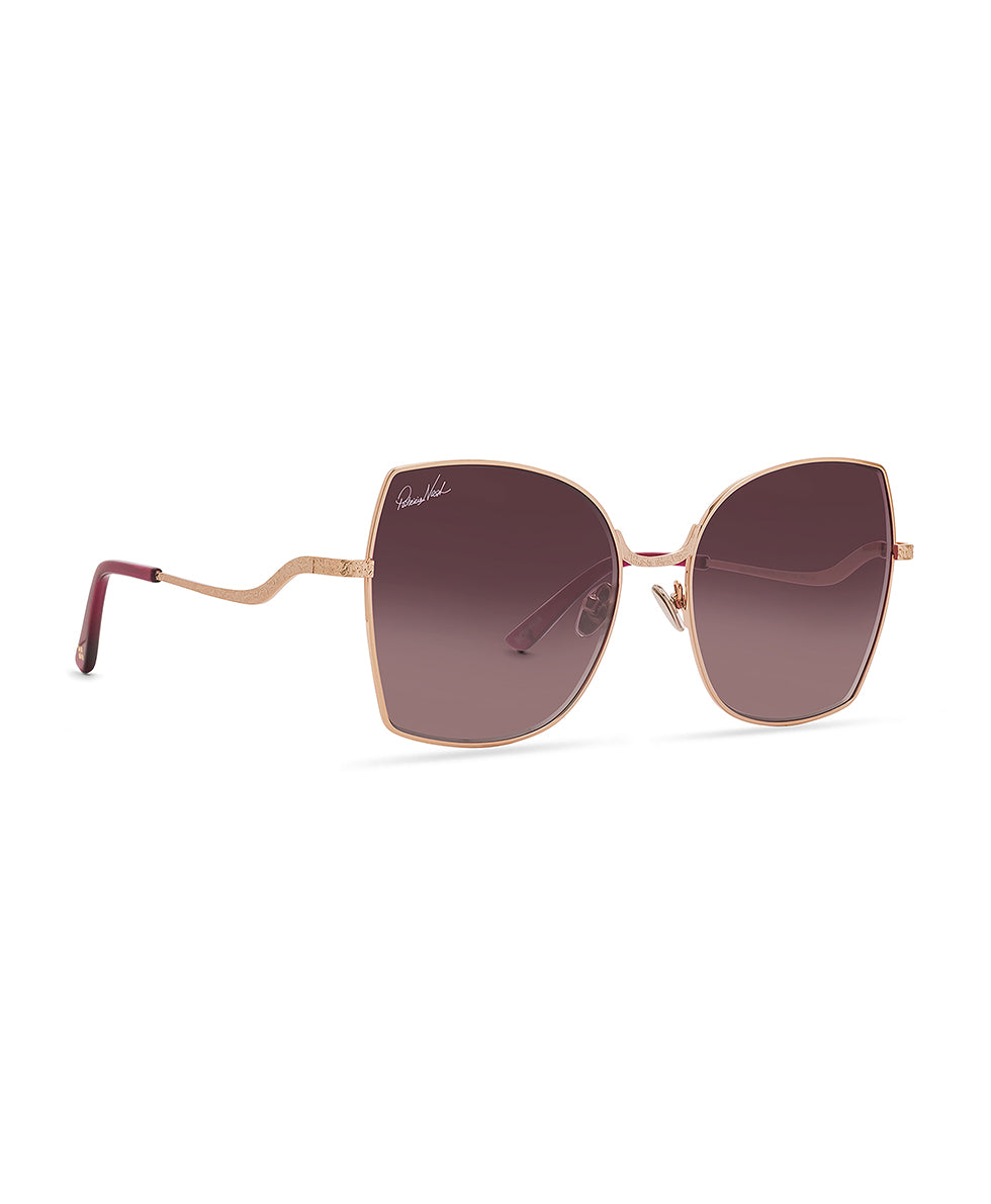 Sophia Wire Sunglasses  - Wine - wine - by Patricia Nash - View 2 of 8