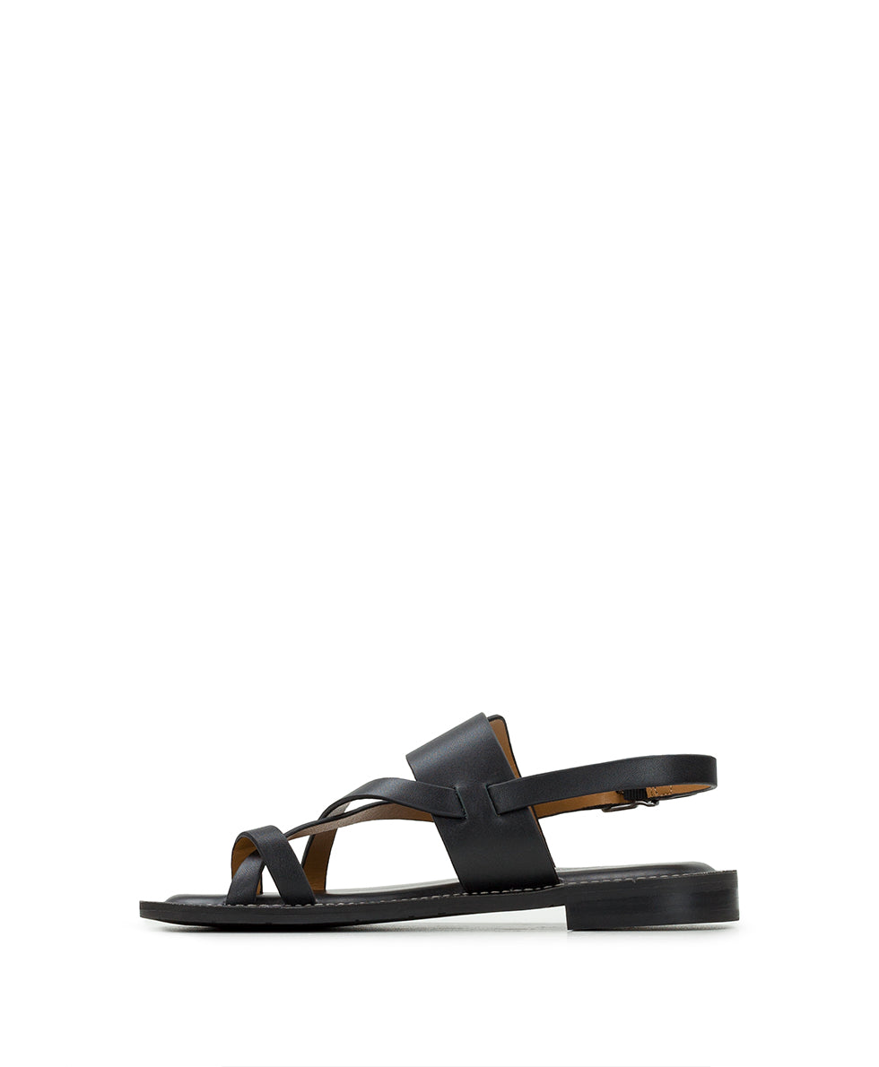 Fidella Sandals - Vegetable Tanned Leather — Black - by Patricia Nash - View 3 of 6