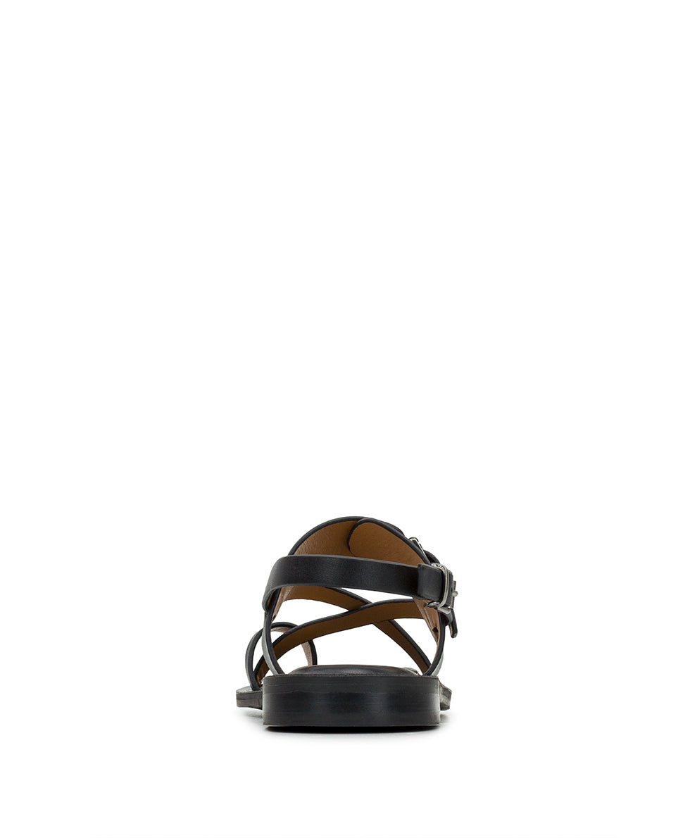Fidella Sandals - Vegetable Tanned Leather — Black - by Patricia Nash - View 4 of 6