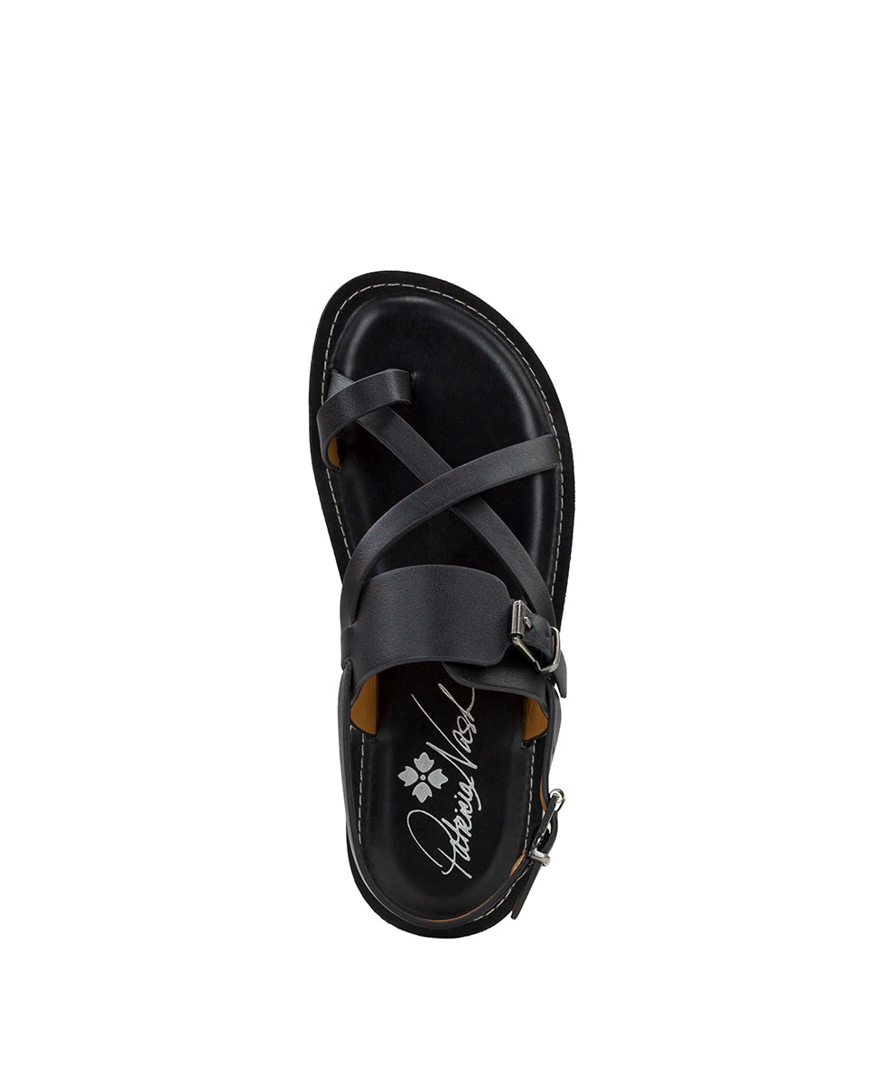 Fidella Sandals - Vegetable Tanned Leather — Black - by Patricia Nash - View 5 of 6