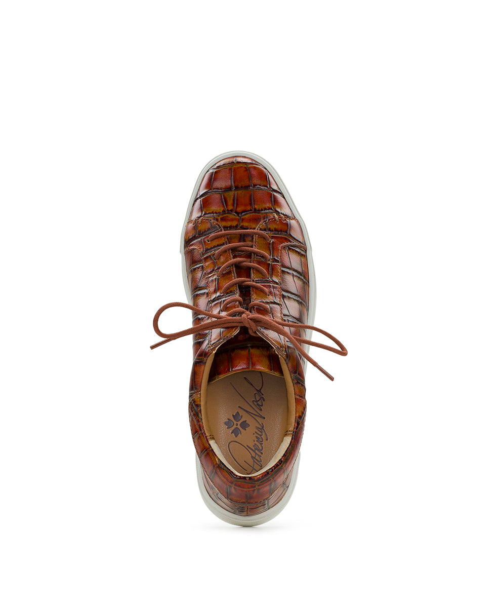 Female - Uma Sneaker - Vintage Distressed Croc Leather ‑ Autumn - by Patricia Nash - View 5 of 6