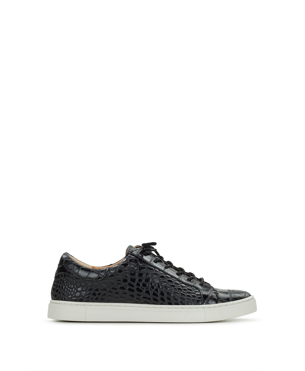 Female - Uma Sneaker - Vintage Distressed Croc Leather ‑ Black - by Patricia Nash - View 2 of 6