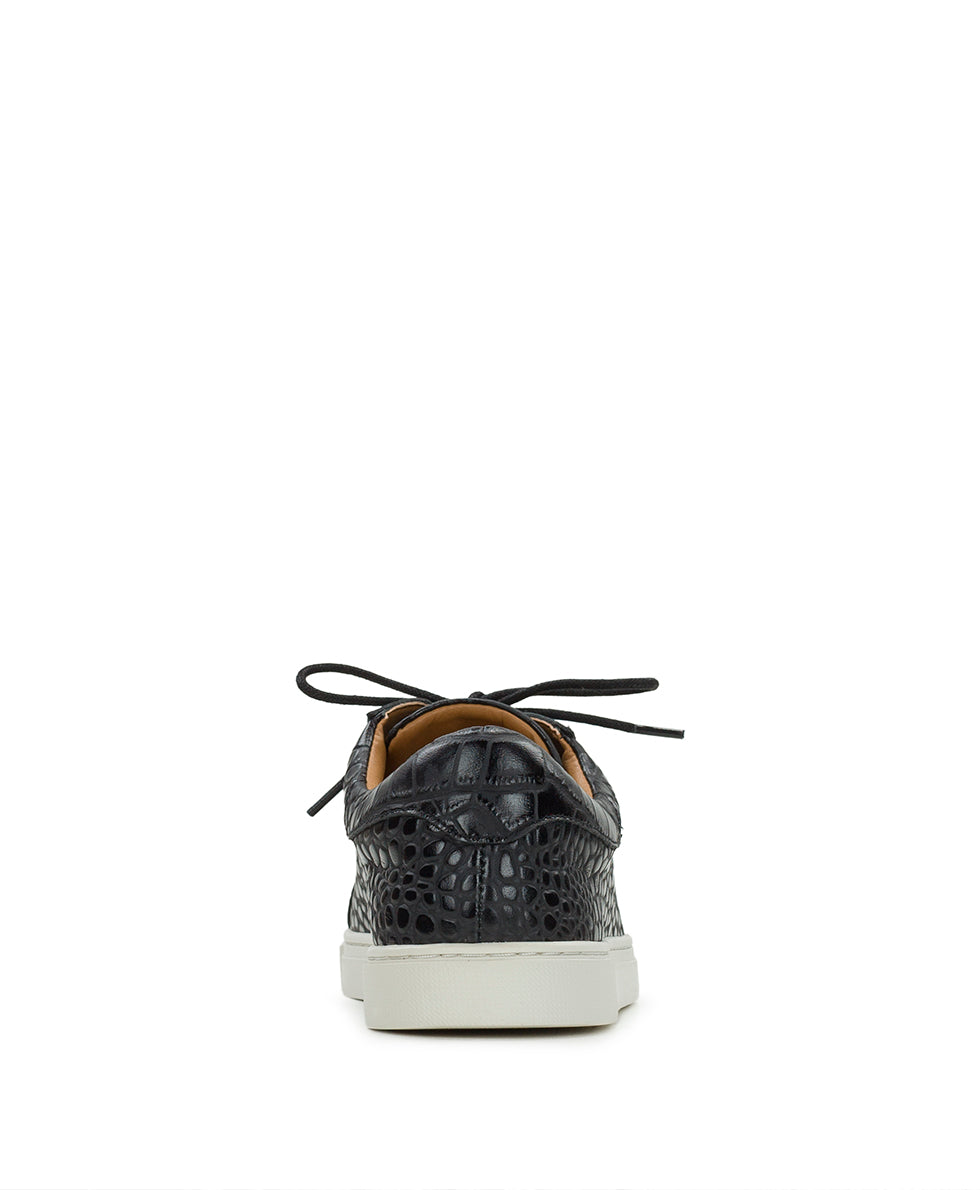 Female - Uma Sneaker - Vintage Distressed Croc Leather ‑ Black - by Patricia Nash - View 4 of 6