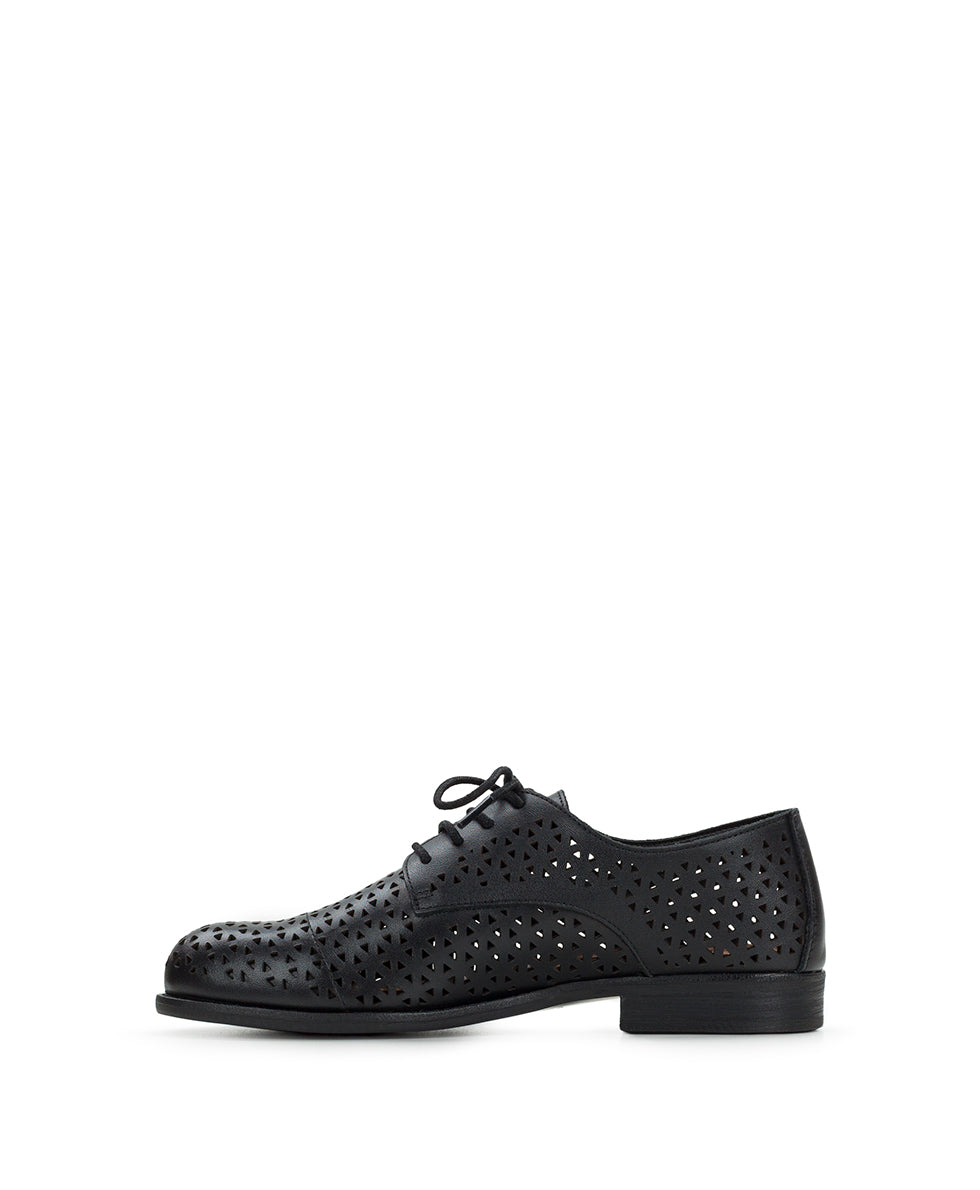 Female - Silvio Oxford Shoes - Perforated Leather ‑ Black - by Patricia Nash - View 3 of 7