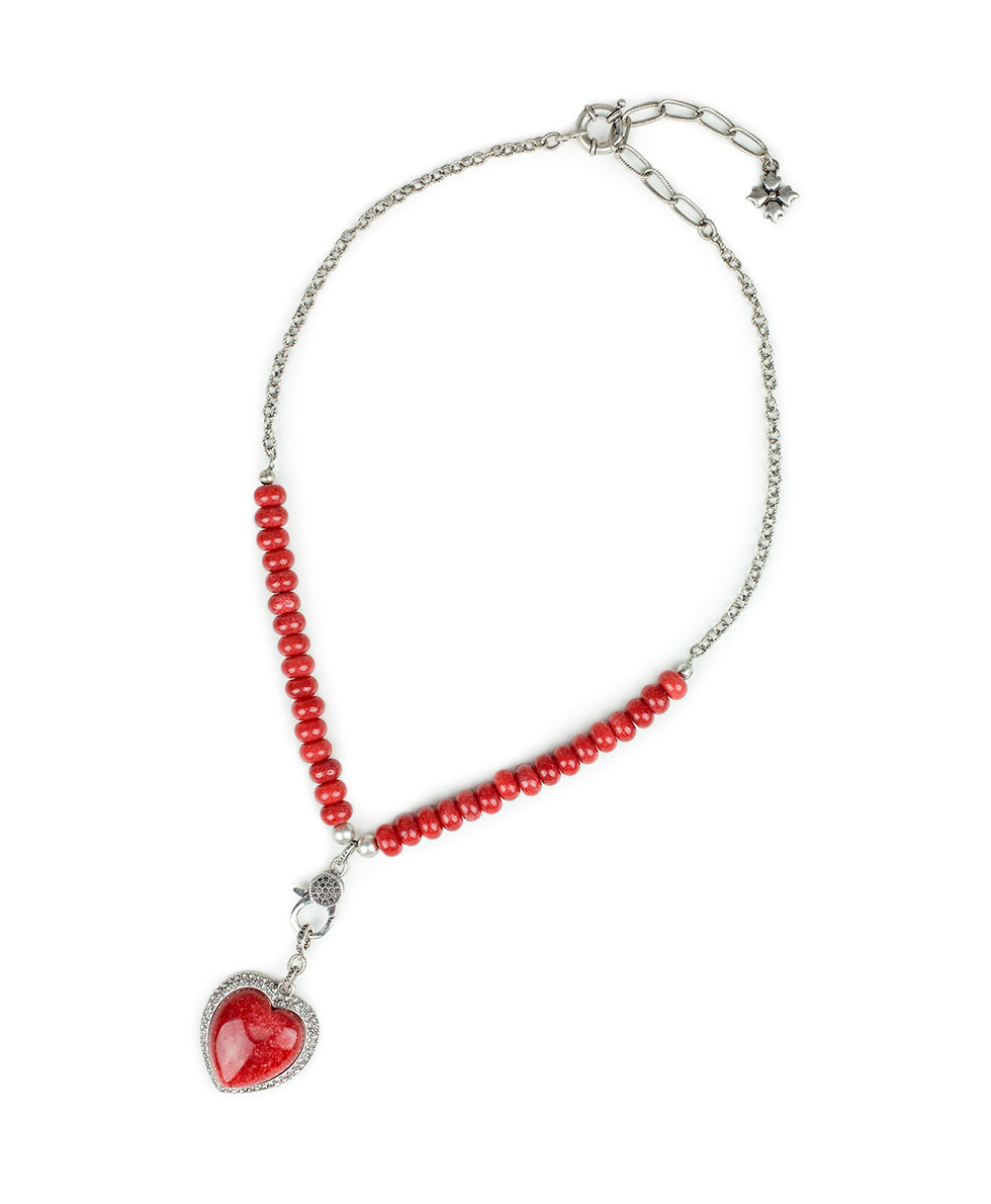 Heart Necklace - Sweetheart - silver ox - by Patricia Nash - View 2 of 4