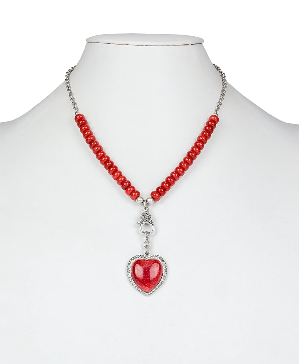 Heart Necklace - Sweetheart - silver ox - by Patricia Nash - View 4 of 4