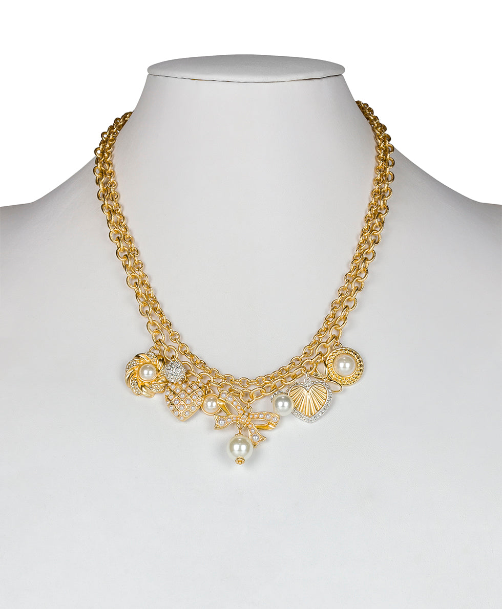 Female - Charm Necklace - Gift Wrapped - matte gold - by Patricia Nash - View 3 of 3
