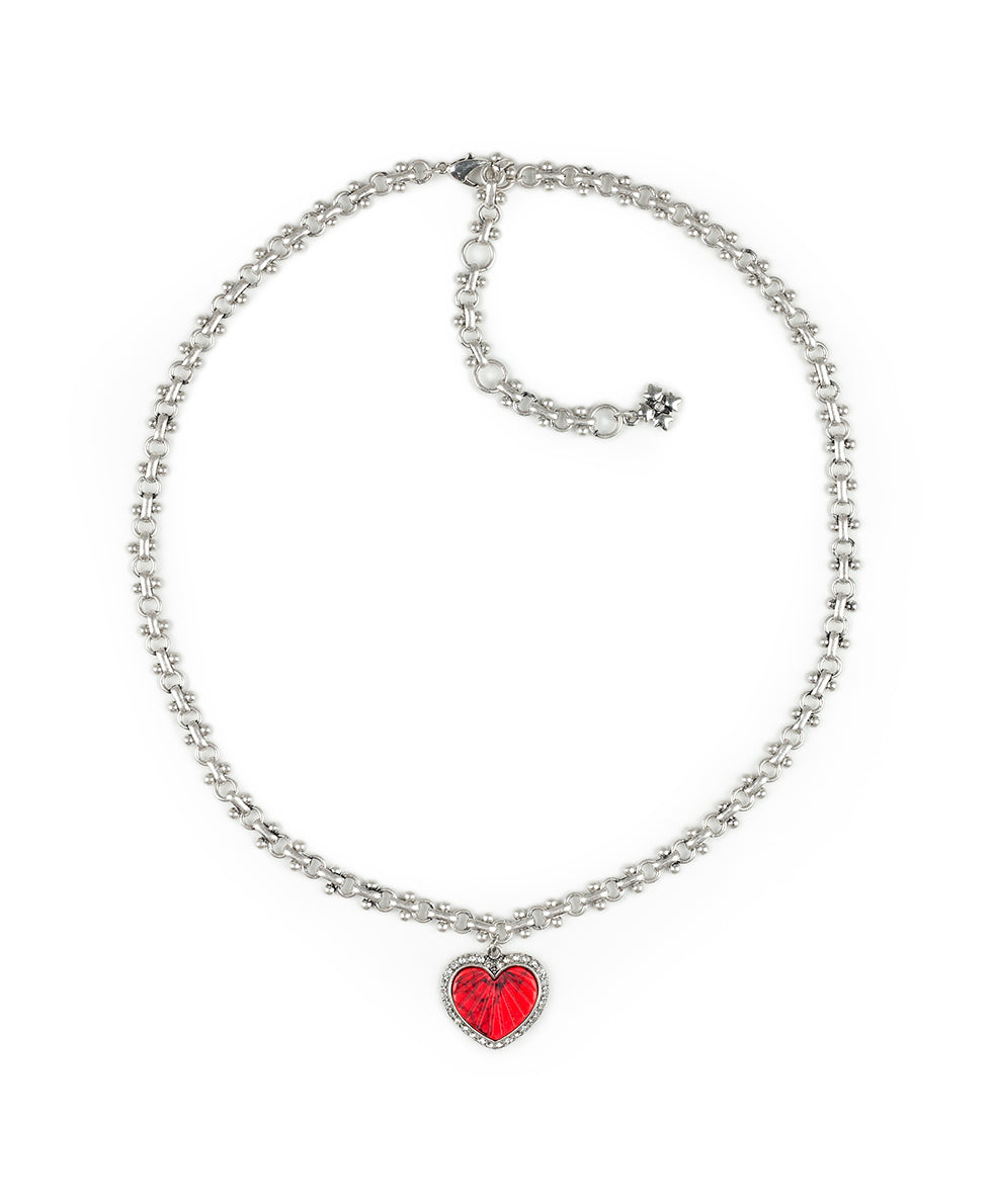 Female - Heart Pendant Necklace - Lovely Stone - silver ox - by Patricia Nash - View 2 of 3