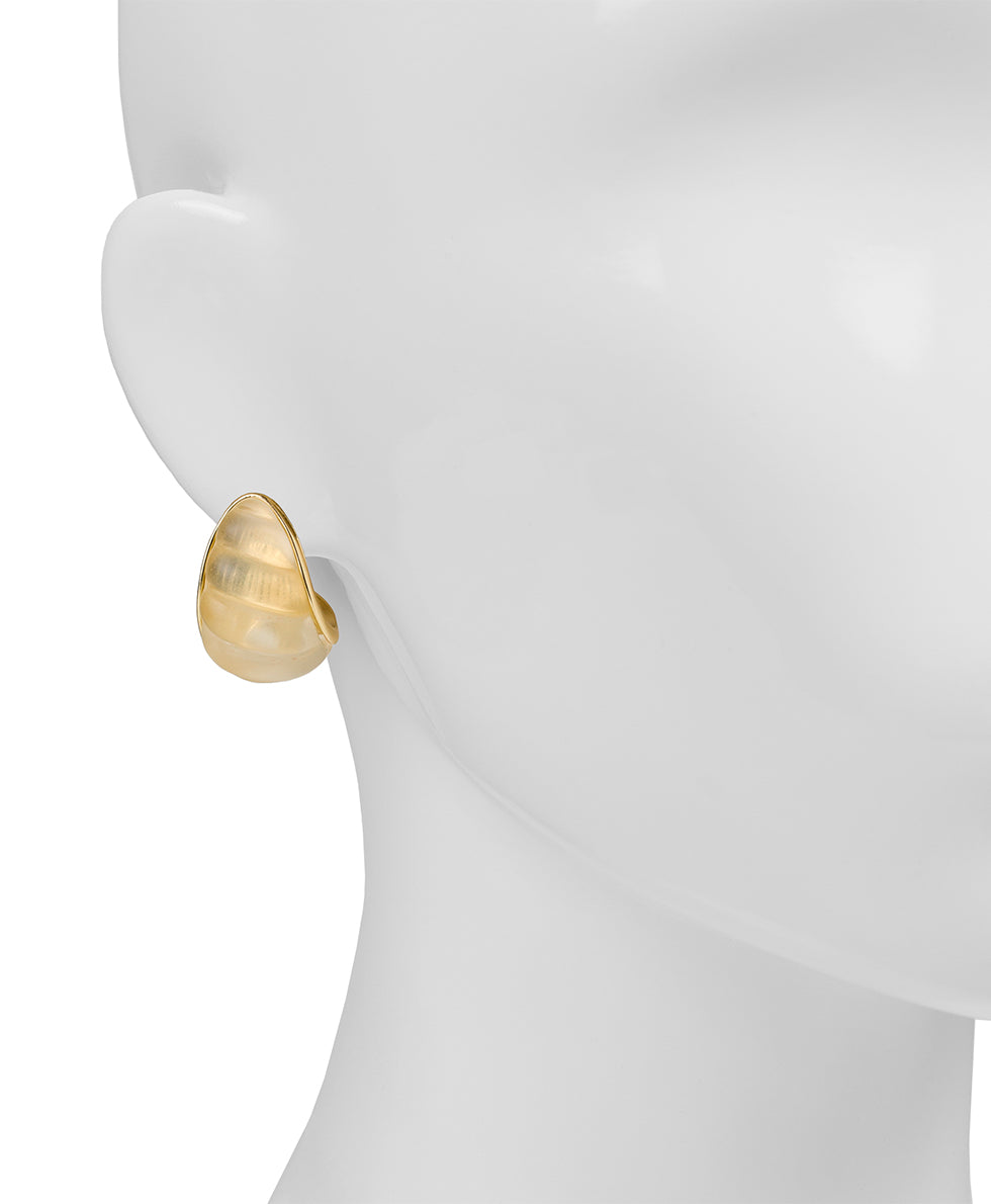 Female - Post Scalloped J Hoop Earrings - Resin - passion - by Patricia Nash - View 4 of 6